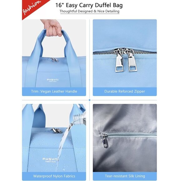 🆕Women Blue Compact Gym Bag Mini Sport Bag with Wet Pocket Compartment Bag - Picture 3 of 7